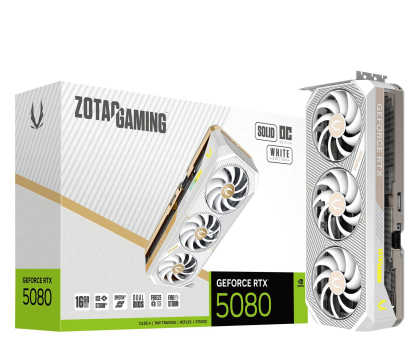 Karta graficzna ZOTAC GeForce RTX 5080 Solid OC White 16GB GDDR7 DLSS4